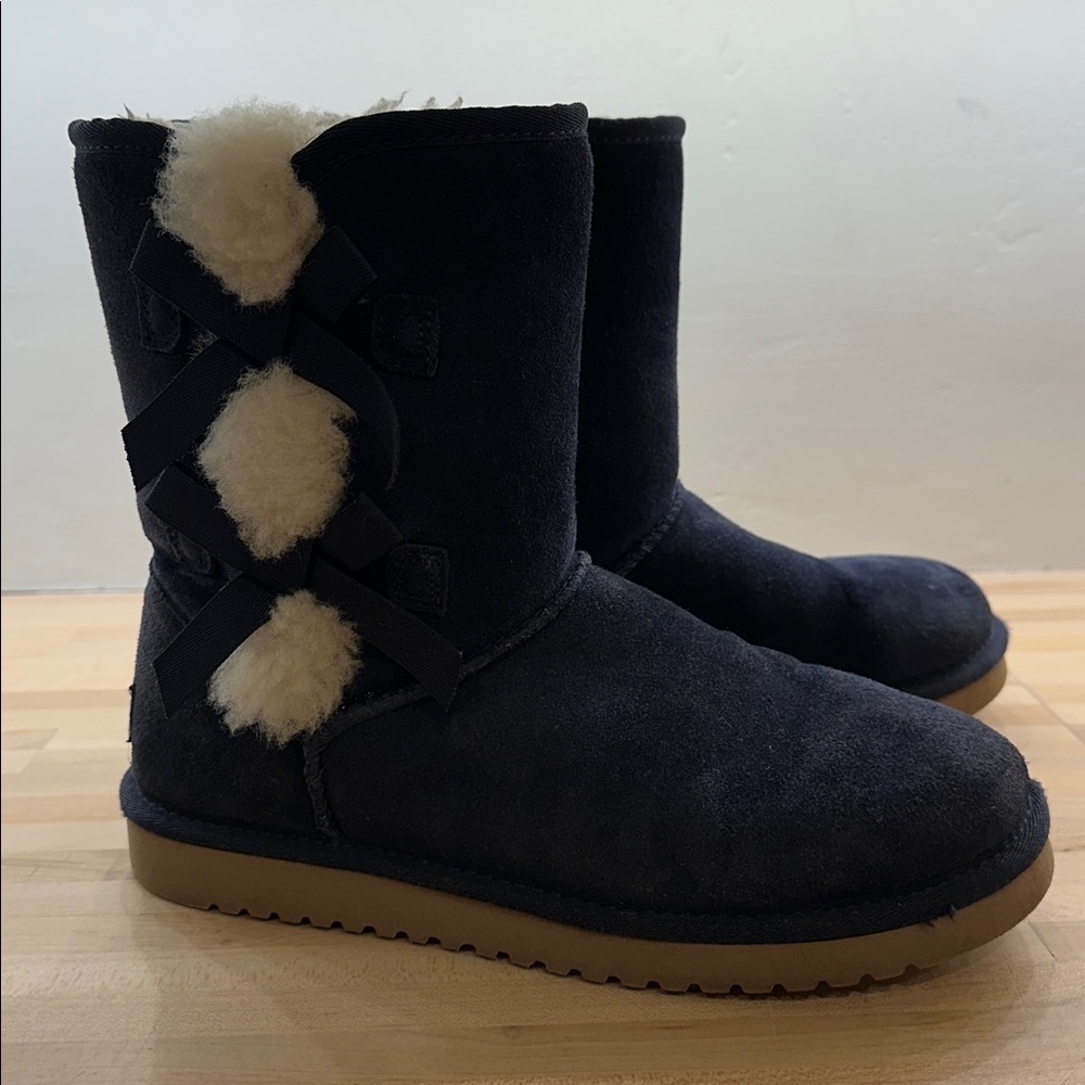 Koolaburra by UGG Navy Suede Boots with Bows